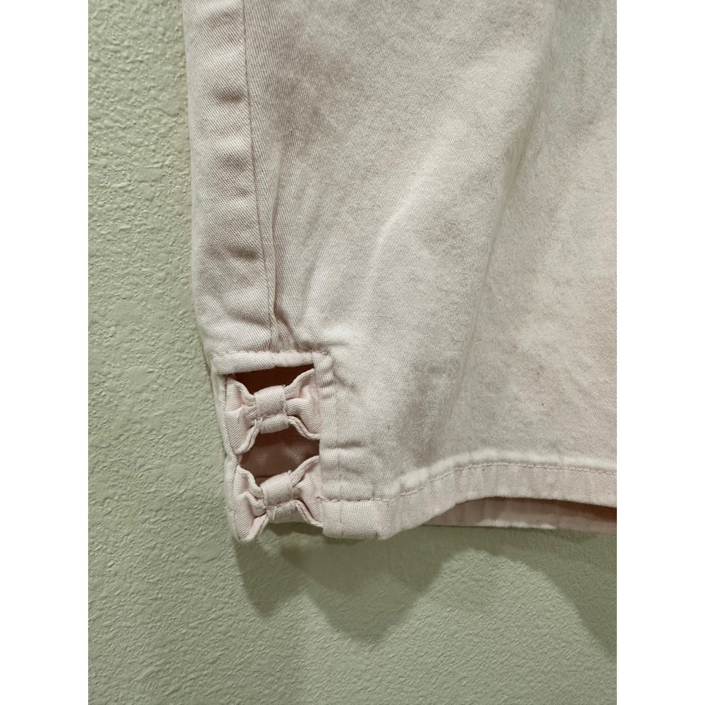 Croft & Barrow Pink Pull On Capri Pants XL Bow Detail Cropped Trousers Womens - Picture 2 of 5